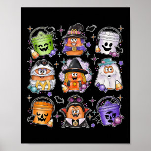 Chicken Nuggets Pumpkin Halloween 90s Vintage 3  Poster