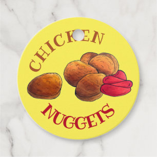 Chicken Nuggets with Ketchup Junk Food Foodie Favour Tags