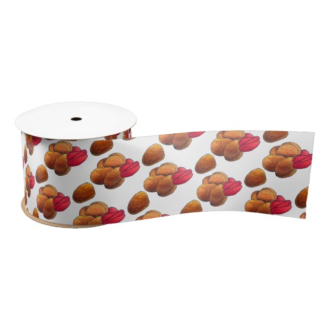 Chicken Nuggets with Ketchup Junk Food Foodie Satin Ribbon (Spool)