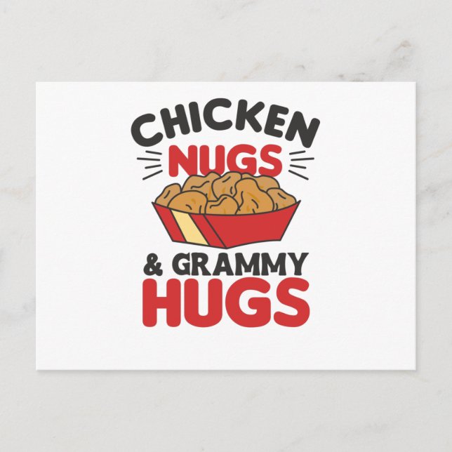 Chicken Nugs And grammy Hugs Funny Food Nuggets Postcard (Front)