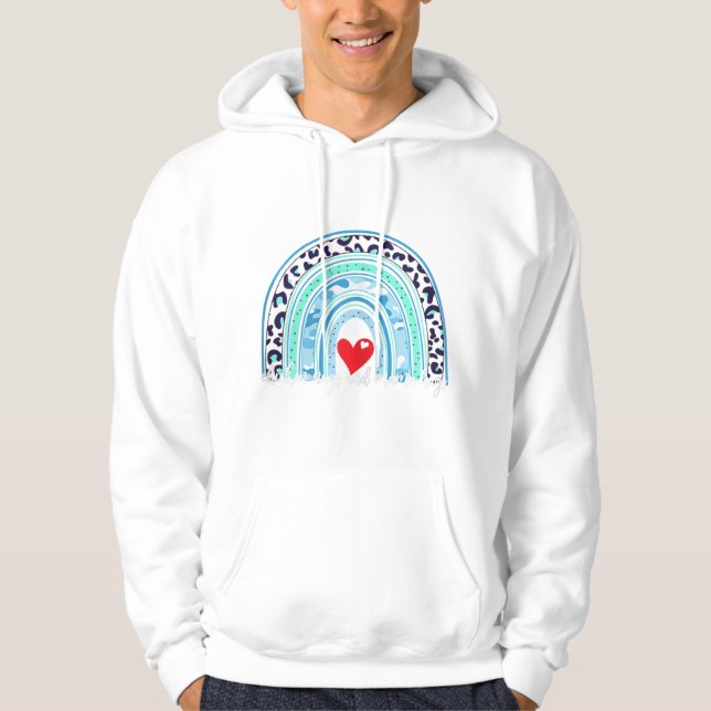 Chicken Nugs And Mama Hugs Chicken Rainbow Costume Hoodie (Front)