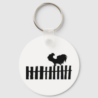 Chicken on Fence Keychain