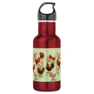 Chicken on light green background 532 ml water bottle