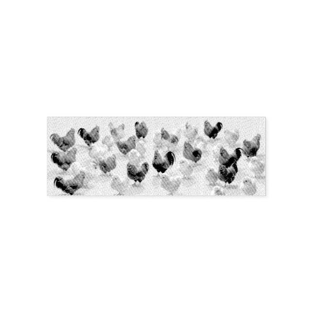 Chicken on light green background self-inking stamp (Design)