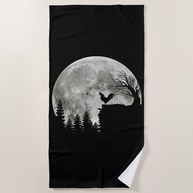 Chicken On Mountain Halloween Chicken Lovers Beach Towel (Front)