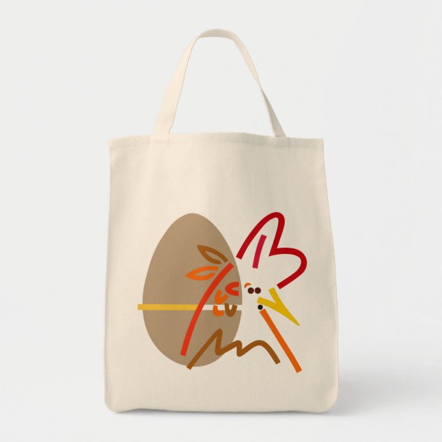 Chicken or Egg Question Modern Tote Bag (Front)