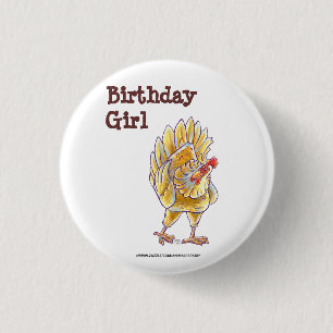 Chicken Party Centre 1 Inch Round Button