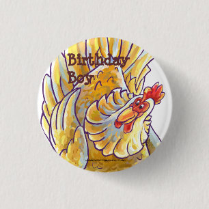 Chicken Party Centre 1 Inch Round Button