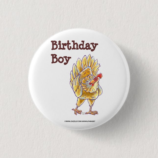 Chicken Party Centre 1 Inch Round Button (Front)
