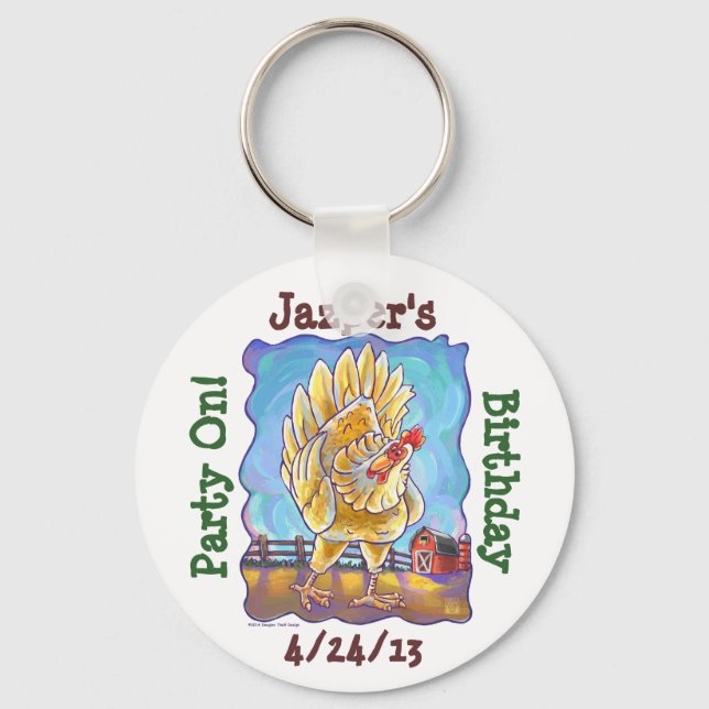 Chicken Party Centre Keychain (Front)