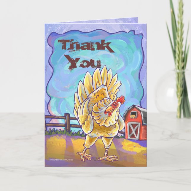 Chicken Party Centre Thank You Card (Front)