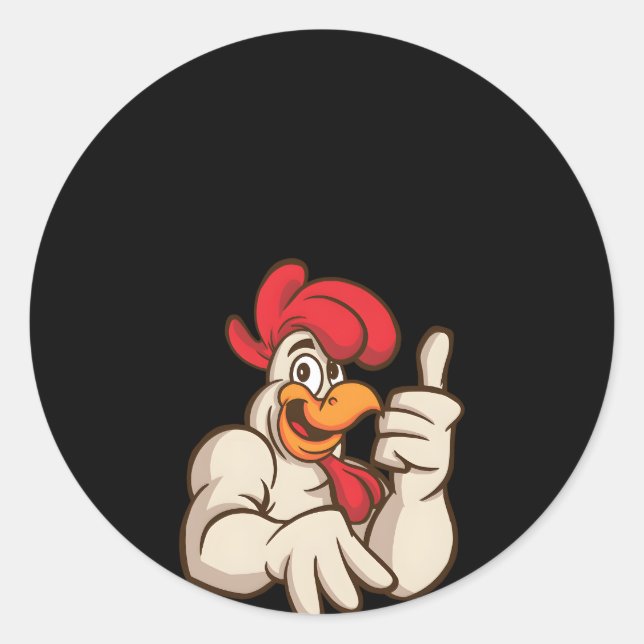 Chicken Peasant Motif With Chicken Motif For Chick Classic Round Sticker (Front)