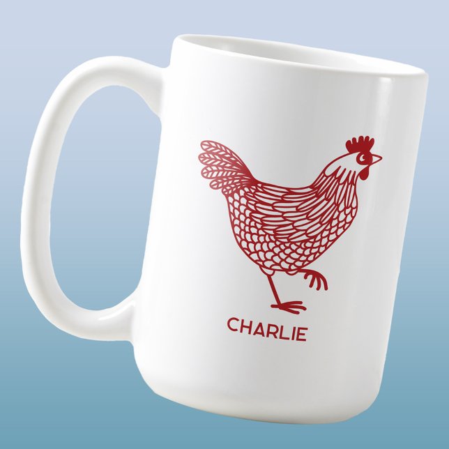 Chicken Personalized Coffee Mug (Chicken hen poultry personalized coffee mug)