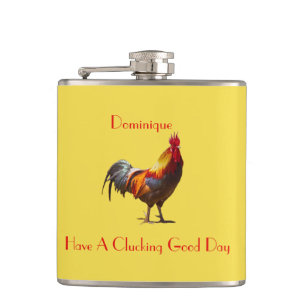 Chicken Personalized Gift Greeting Hip Flask