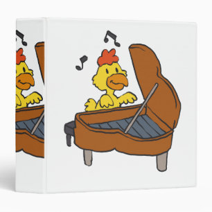 Chicken piano cartoon   Choose background colour Binder