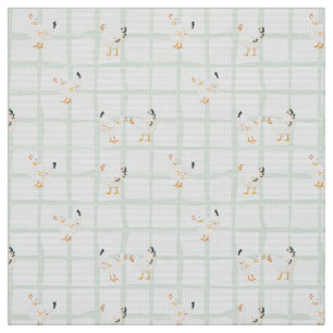 Chicken picnic chequered pattern fabric