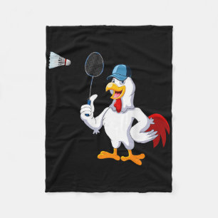 Chicken Playing Badminton Costume Badminton Player Fleece Blanket