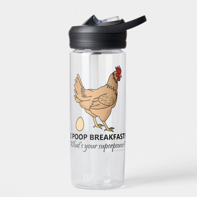 Chicken Poops Breakfast Funny CamelBak Water Bottle (Left)