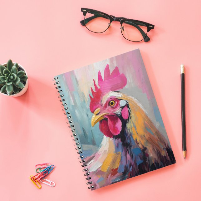 Chicken Portrait Modern Abstract Art Notebook (Creator Uploaded)