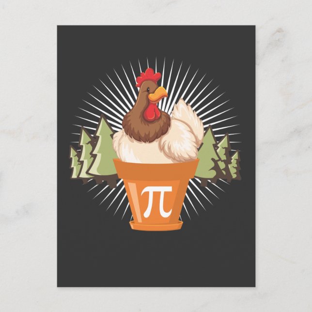 Chicken Pot Funny Pi Day Math lover 3.14 Postcard (Front)