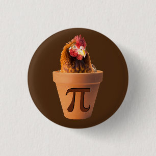 Chicken Pot Pi (and I don't care) Vintage Sunset 1 Inch Round Button