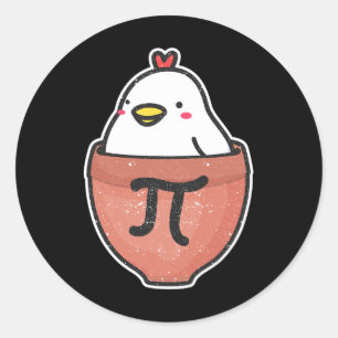 Chicken Pot Pi Day Funny Math Teacher Mathematics Classic Round Sticker