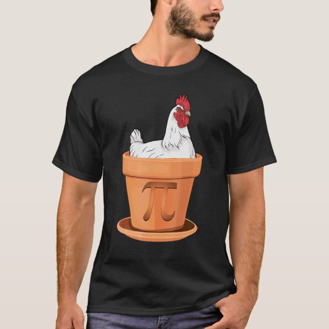 Chicken Pot Pi Day Funny Math Teacher Student Hen  T-Shirt (Front)