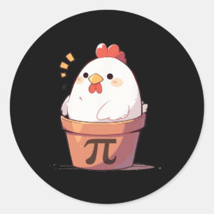 Chicken Pot Pi Day Men Women Kids Math Teacher Gif Classic Round Sticker