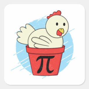 Chicken Pot Pi Funny Math Pi Day Square Sticker