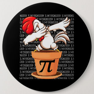 Chicken Pot Pi Shirt Pi Day 2023 Funny Math 3 14 M 6 Inch Round Button