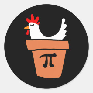Chicken Pot Pie Funny Math Lover Pun Pi Day Studen Classic Round Sticker