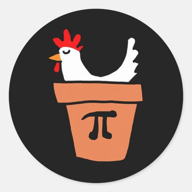 Chicken Pot Pie Funny Math Lover Pun Pi Day Studen Classic Round Sticker (Front)