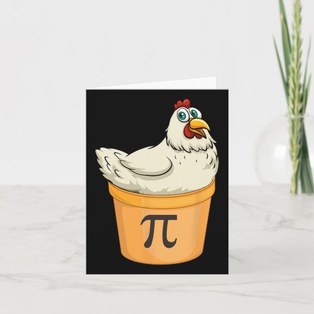 Chicken Pot Pie Funny Math Pun Chicken Pot Pi  Card (Front)