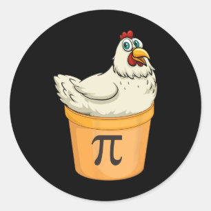 Chicken Pot Pie Funny Math Pun Chicken Pot Pi  Classic Round Sticker