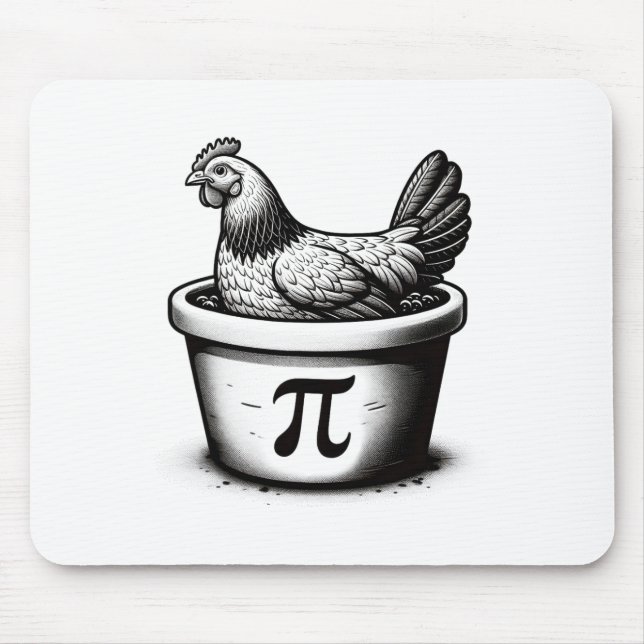 Chicken Pot Pie Funny Math Pun Chicken Pot Pi Day  Mouse Pad (Front)