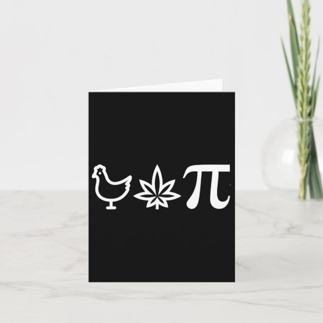 Chicken Pot Pie Pi Day Weed Pun Math Numbers March Card (Front)