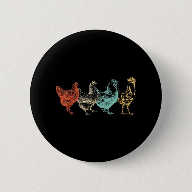 Chicken Poultry Farmer Women Men Farm Lover 2 Inch Round Button (Front)
