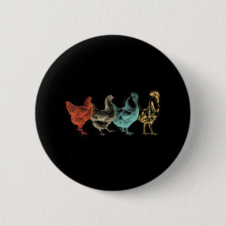 Chicken Poultry Farmer Women Men Farm Lover 2 Inch Round Button