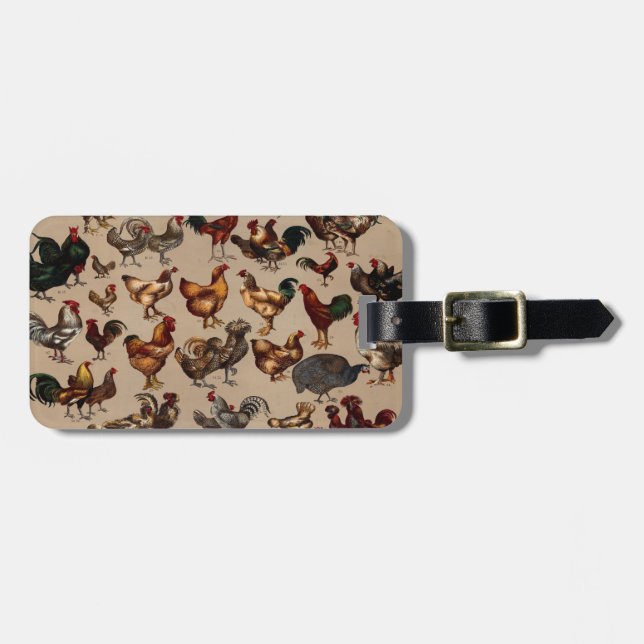 Chicken Poultry Of The World Luggage Tag (Front Horizontal)