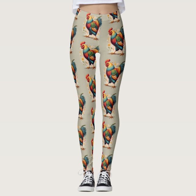 Chicken Print Leggings (Front)