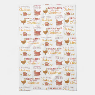 Chicken Puns Christmas Kitchen Towel