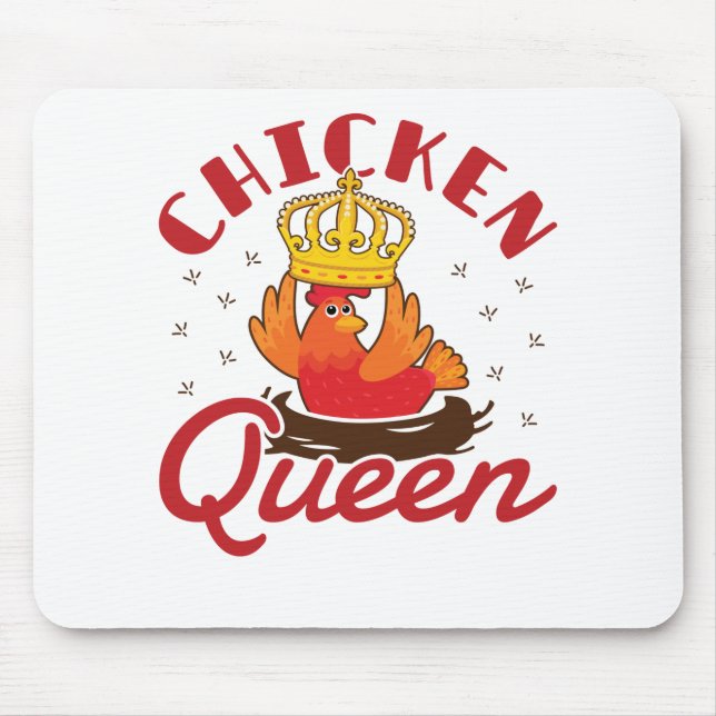 Chicken Queen Women Ladies Hen Farm Farmer Mouse Pad (Front)