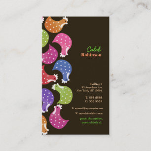 Chicken Rainbow Fun Pattern Food Business Card
