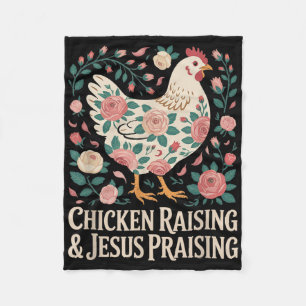 Chicken Raising & Jesus Praising Shirt For Men Fleece Blanket