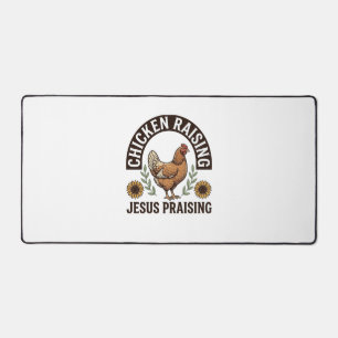 Chicken Raising Jesus Praising Vintage Farm Shirt_ Desk Mat