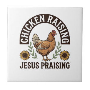 Chicken Raising Jesus Praising Vintage Farm Shirt_ Tile
