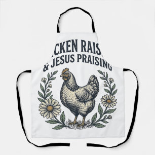 Chicken Raising & Jesus Praising Vintage Hen Apron