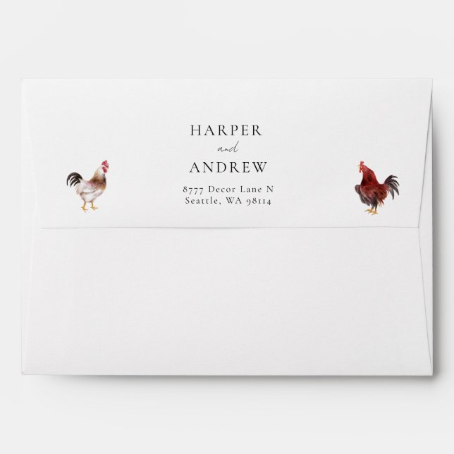 Chicken Return Address Envelope (Back (Top Flap))