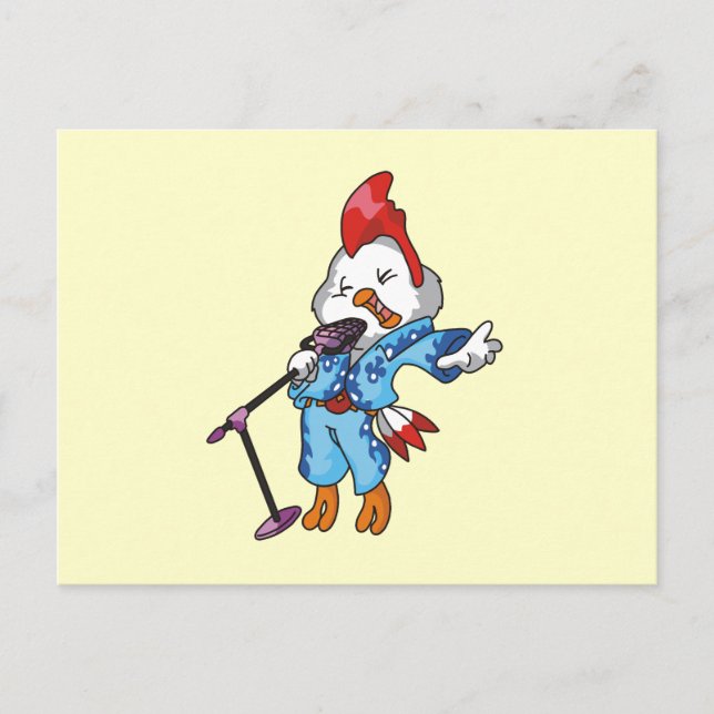 Chicken Rock Star T-shirts and Gifts Postcard (Front)