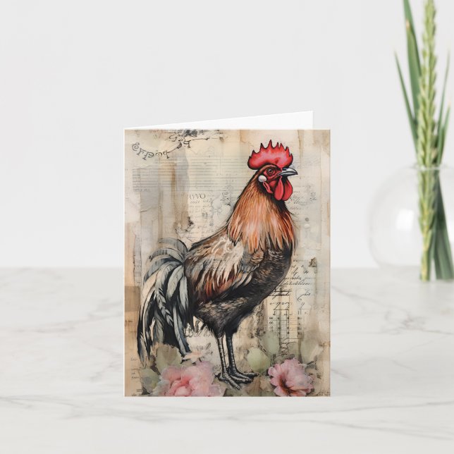 Chicken Rooster Art Card (Front)